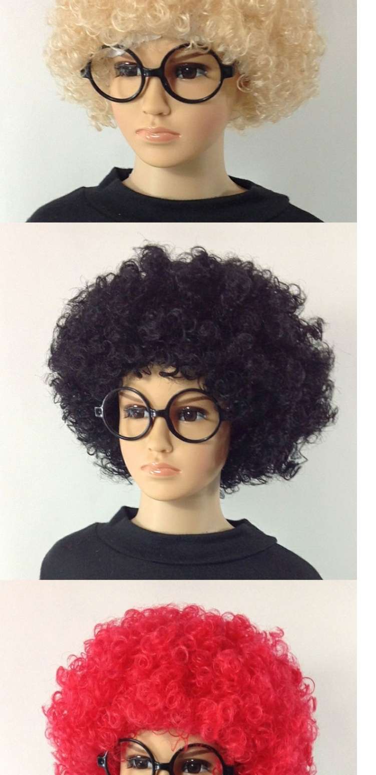 假发，球迷发爆炸头假发搞怪小丑头套演出搞笑道具彩色假发套幼儿园表演区材料详情5