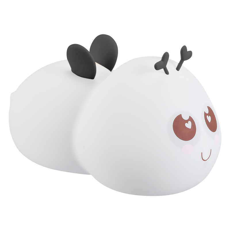 创意蜜蜂拍拍灯USB充电七彩灯家用卧室床头氛围小夜灯白底实物图