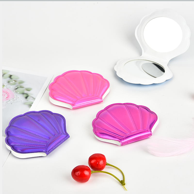 闪亮贝壳PU双面镜化妆镜子化妆镜子详情图1