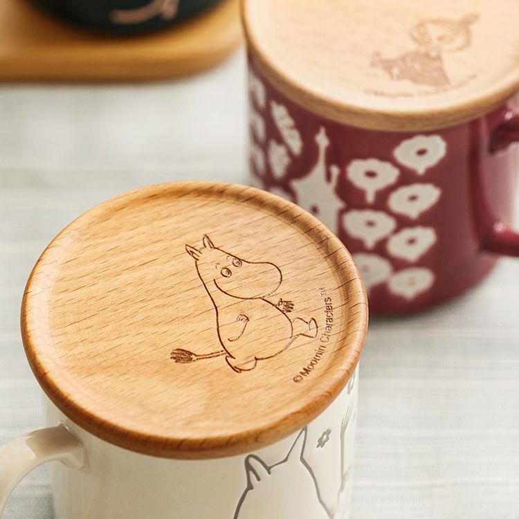浙里 日本进口Moomin姆明陶瓷木盖马克杯产品图