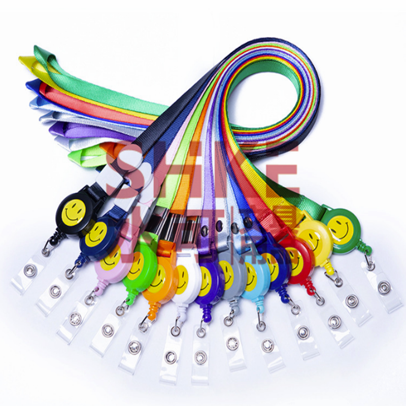 1.5cm易拉扣笑脸挂绳 PVC伸缩扣挂绳 工作牌胸牌吊绳详情图1