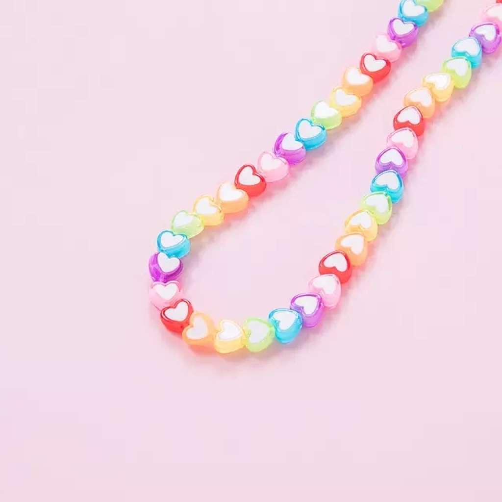 Rose angel color red five-star mask chain, colorful heart mask chain and glasses chain details Picture