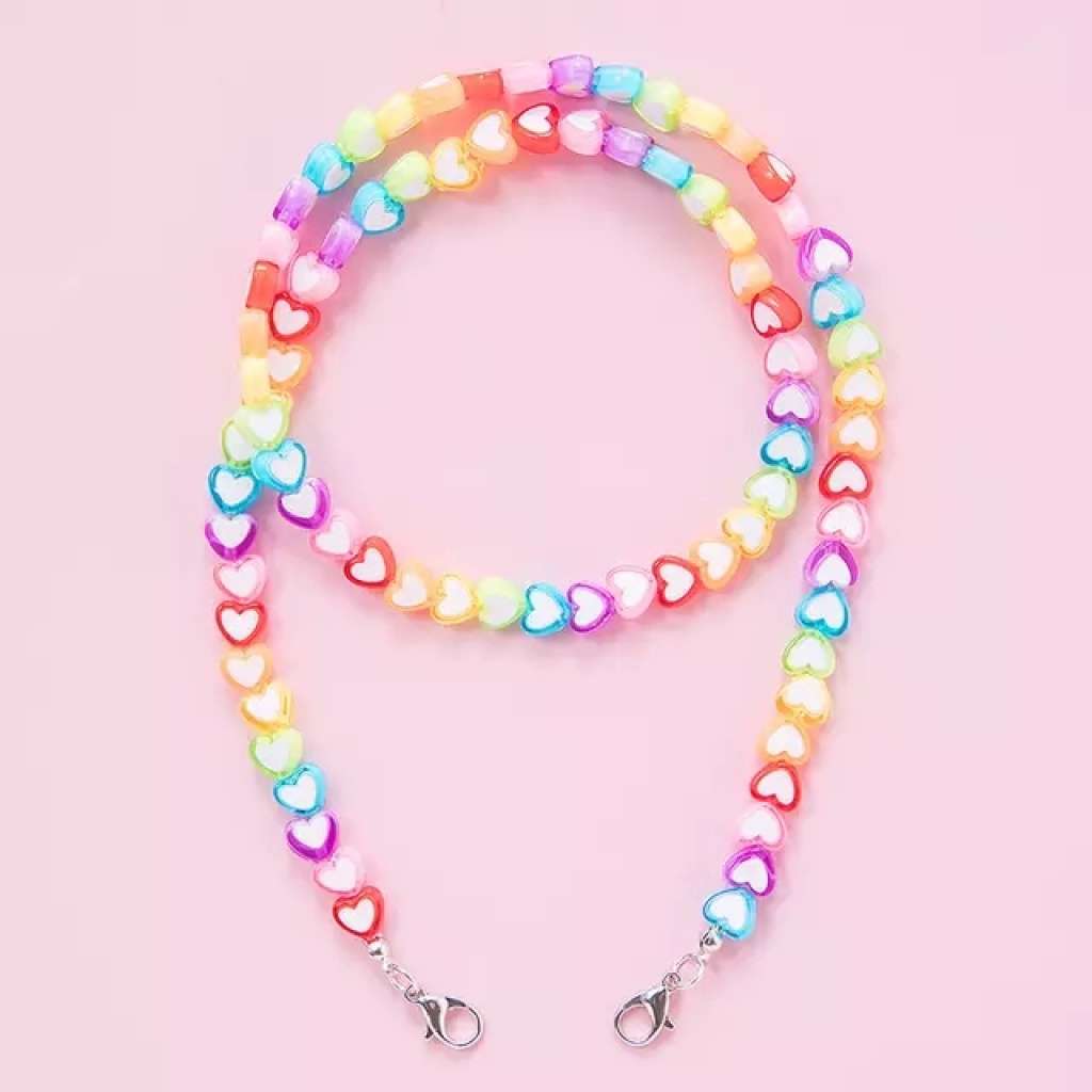 Rose angel color red five-star mask chain, colorful heart mask chain and glasses chain Item Picture