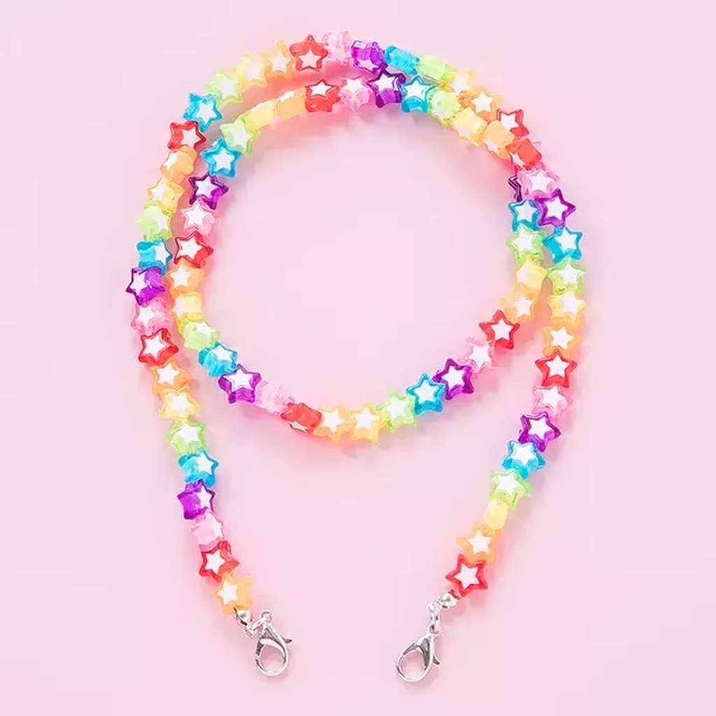 Rose angel color red five-star mask chain, colorful heart mask chain and glasses chain pic 4