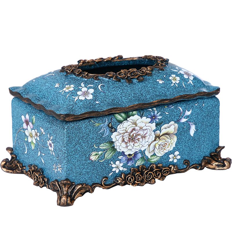 欧式纸巾盒摆件客厅复古轻奢创意纸抽盒家居收纳盒家用餐巾抽纸盒