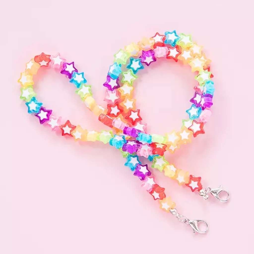 Rose angel color red five-star mask chain, colorful heart mask chain and glasses chain Specification image