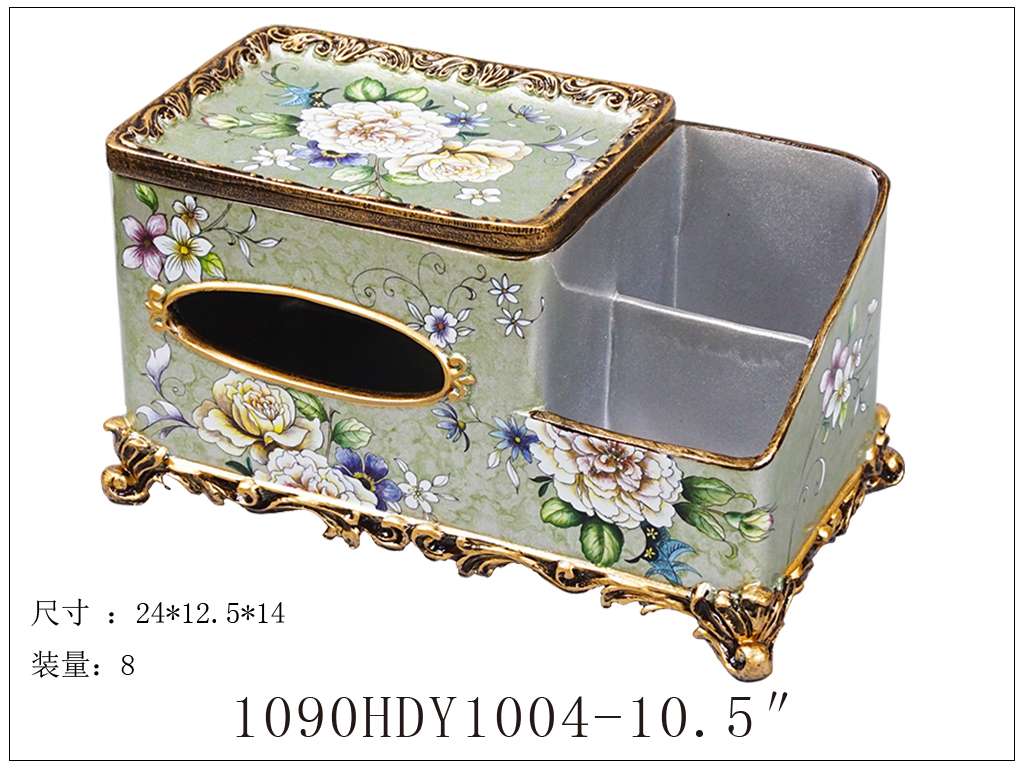 European-style multi-functional tissue box, living room coffee table, household tissue box, creative American retro remote control storage box Application Scenario