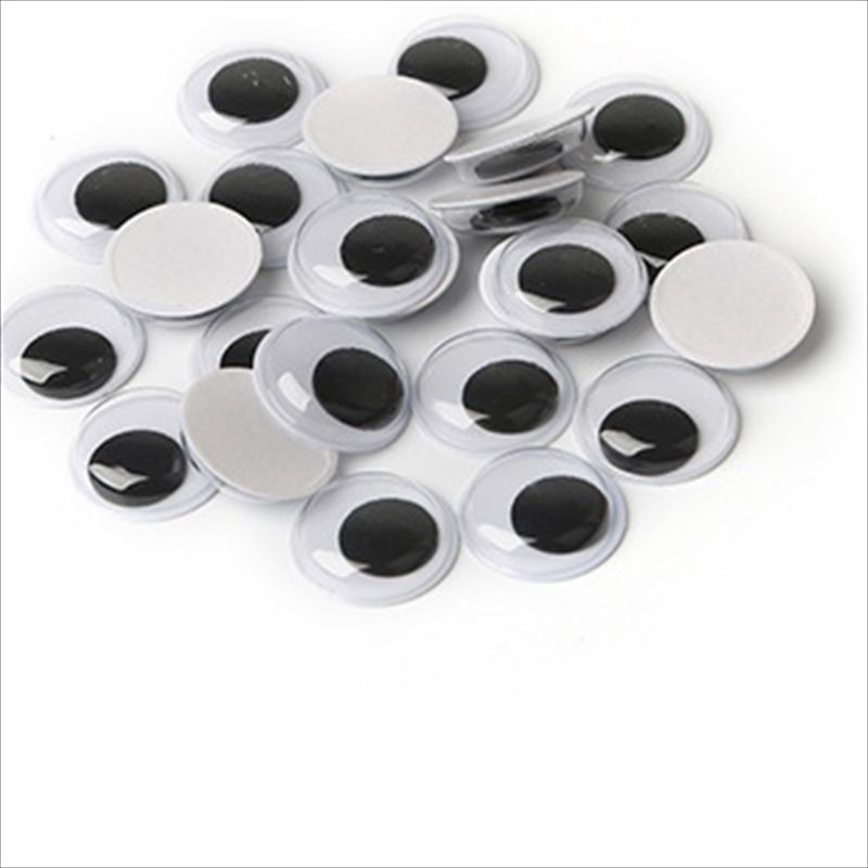 带胶背胶黑白彩色活动动物眼睛贴配件diy玩具娃娃眼珠材料配件25