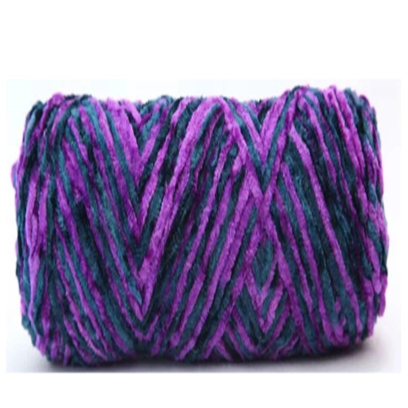 雪尼尔36多色锻染金丝绒纱线中粗手编花式毛线儿童成人帽子外套产品图