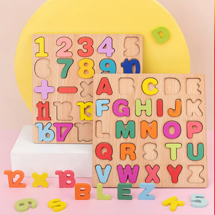 Wooden toy letter jigsaw puzzle detail image 3