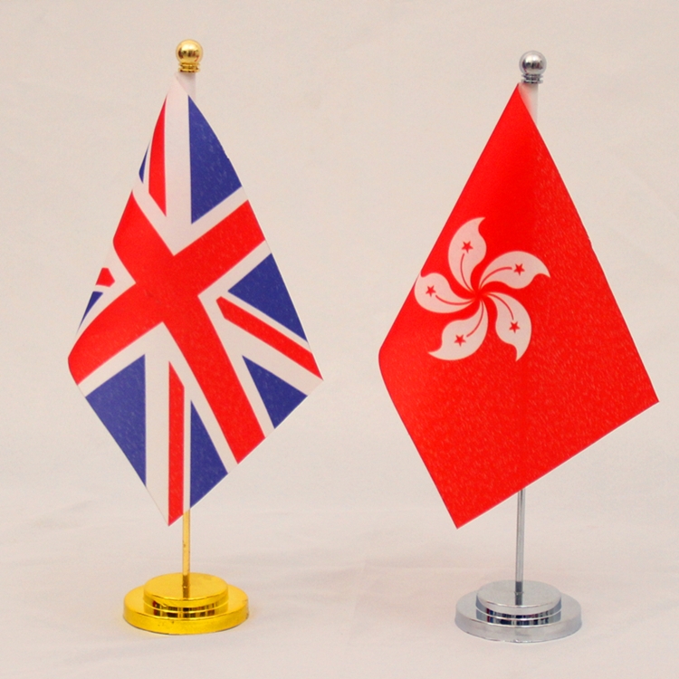 金银色旗杆桌旗摆件 办公室桌旗会议室桌面旗杆旗架办公桌