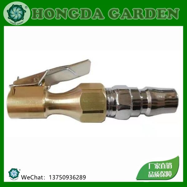 轮胎快速充气嘴加气头胎压表打气咀头子铜制夹头式打气咀充气工具