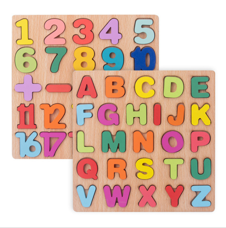 Wooden toy letter jigsaw puzzle detail image 4