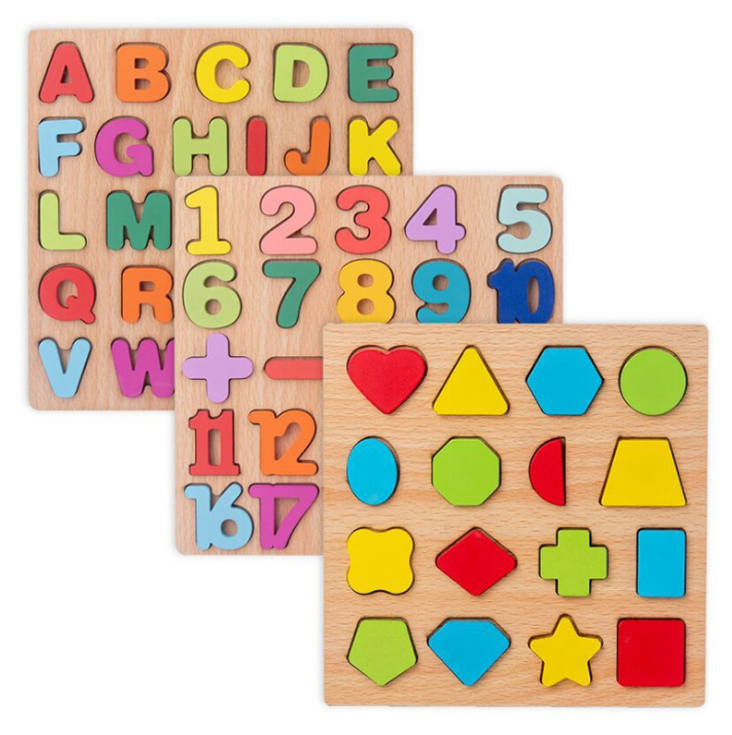 Wooden toy letter jigsaw puzzle detail image 5