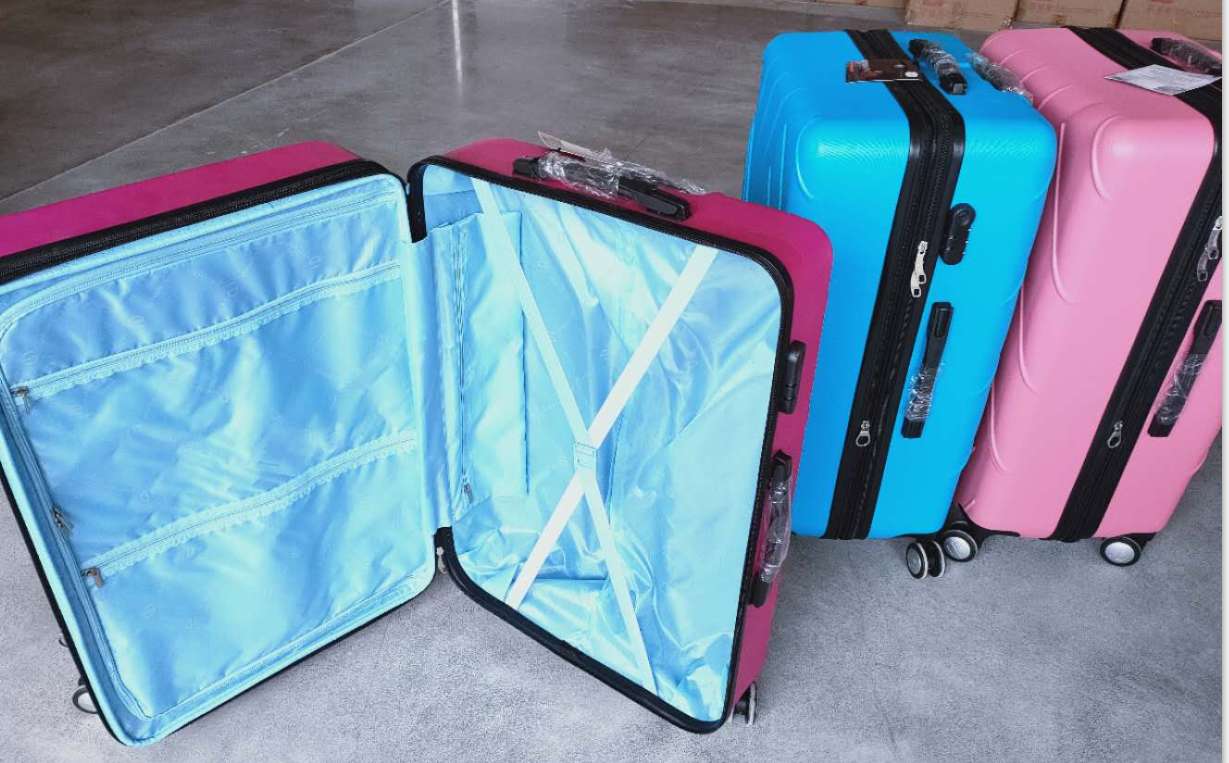 H042 Three-Piece Pull-Bar Box Cipher Box Suitcase Zipper Abs Material details Picture