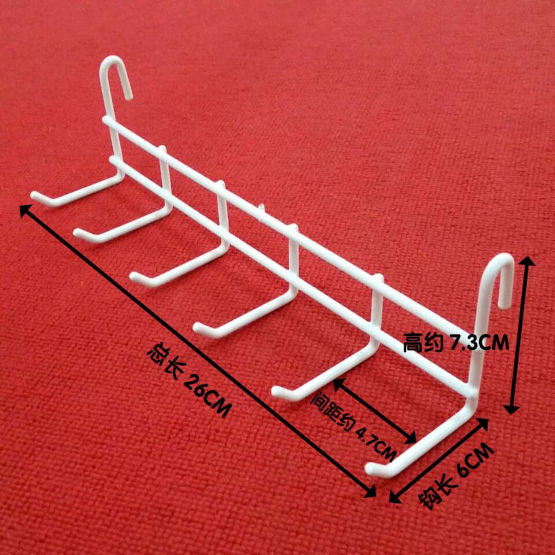 6-head hook-hung mesh multi-purpose towel hook, door back hook, kitchen and bathroom hook, Red Sun display Specification image