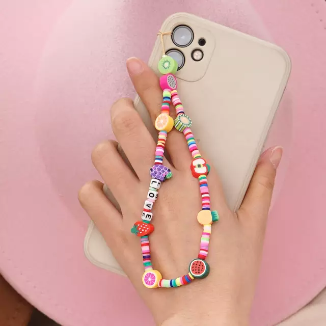 Rose Angel Network's best-selling colored soft clay mobile phone chain is a young and fashionable bestseller detail image 7