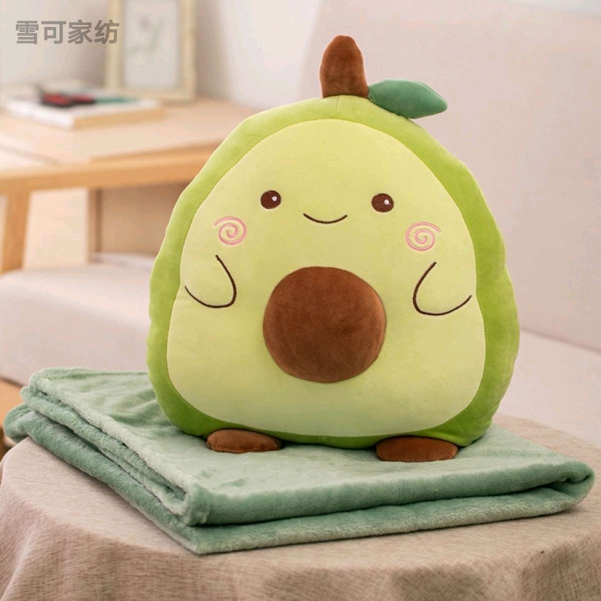 Cartoon throw pillow, quilt, dual-purpose office cushion, pillow, nap blanket, two-in-one avocado, unicorn, dinosaur detail image 5