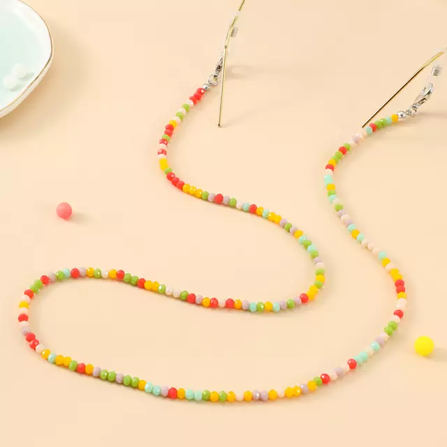 Rose Angel's new fashionable crystal colorful lanyard mask chain and eyeglass chain details Picture