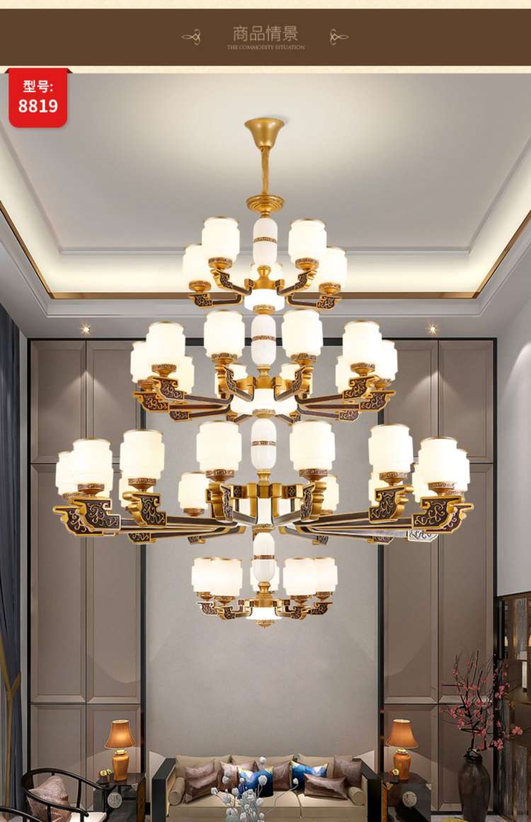 China chaoaoyun xin marca aleación de zinc LED cross plug cristal vela stand lámpara colgante escalera al aire libre lobby nuevo proyecto de estilo chino dúplex gran lámpara colgante LED cross light HB3325