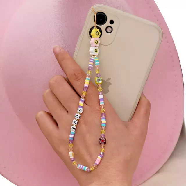 Rose Angel, colorful soft clay fruit smiley face eyes, multiple mobile phone chains, Internet bestsellers detail image 5