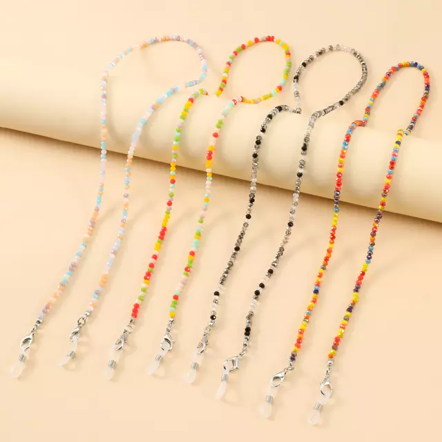 Rose Angel's new fashionable crystal colorful lanyard mask chain and eyeglass chain Item Picture
