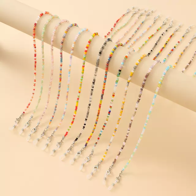 Rose Angel's new fashionable crystal colorful lanyard mask chain and eyeglass chain