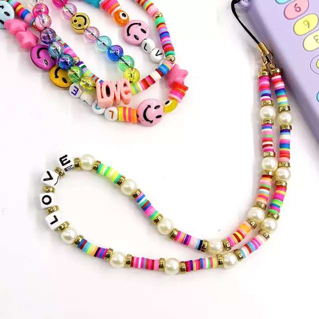 Rose Angel Network's best-selling colored soft clay mobile phone chain is a young and fashionable bestseller detail image 1