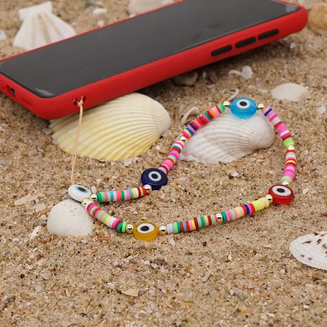 Rose Angel, colorful soft clay fruit smiley face eyes, multiple mobile phone chains, Internet bestsellers