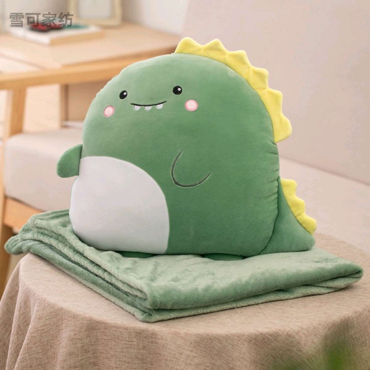 Cartoon throw pillow, quilt, dual-purpose office cushion, pillow, nap blanket, two-in-one avocado, unicorn, dinosaur detail image 2
