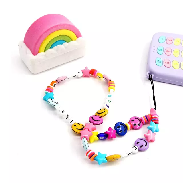 Rose Angel Network's best-selling colored soft clay mobile phone chain is a young and fashionable bestseller detail image 4