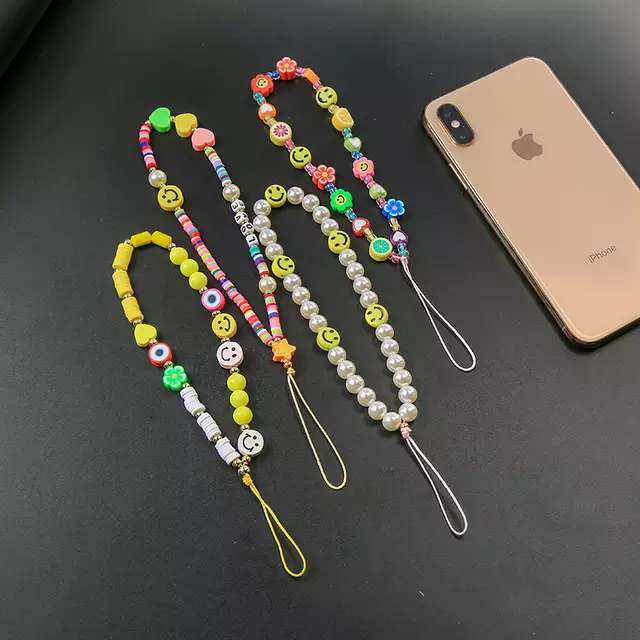 Rose Angel, colorful soft clay fruit smiley face eyes, multiple mobile phone chains, Internet bestsellers detail image 1