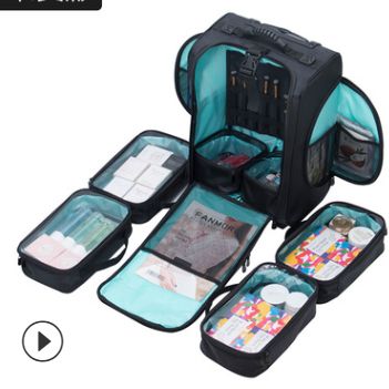 Custom large capacity makeup storage folding trolley makeup case