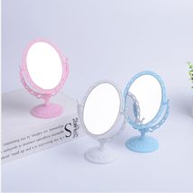 欧美风 双面塑料台式镜 椭圆日用百货化妆镜厂家直销