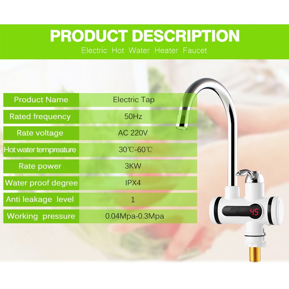 Electric water faucet, instant heating, quick heating through tap water, kitchen treasure, instant heating, household electric water heater detail image 11