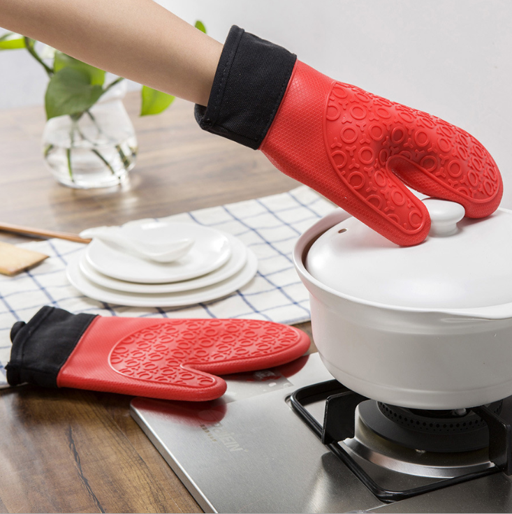 Double-layer silicone two-finger gloves detail image 3