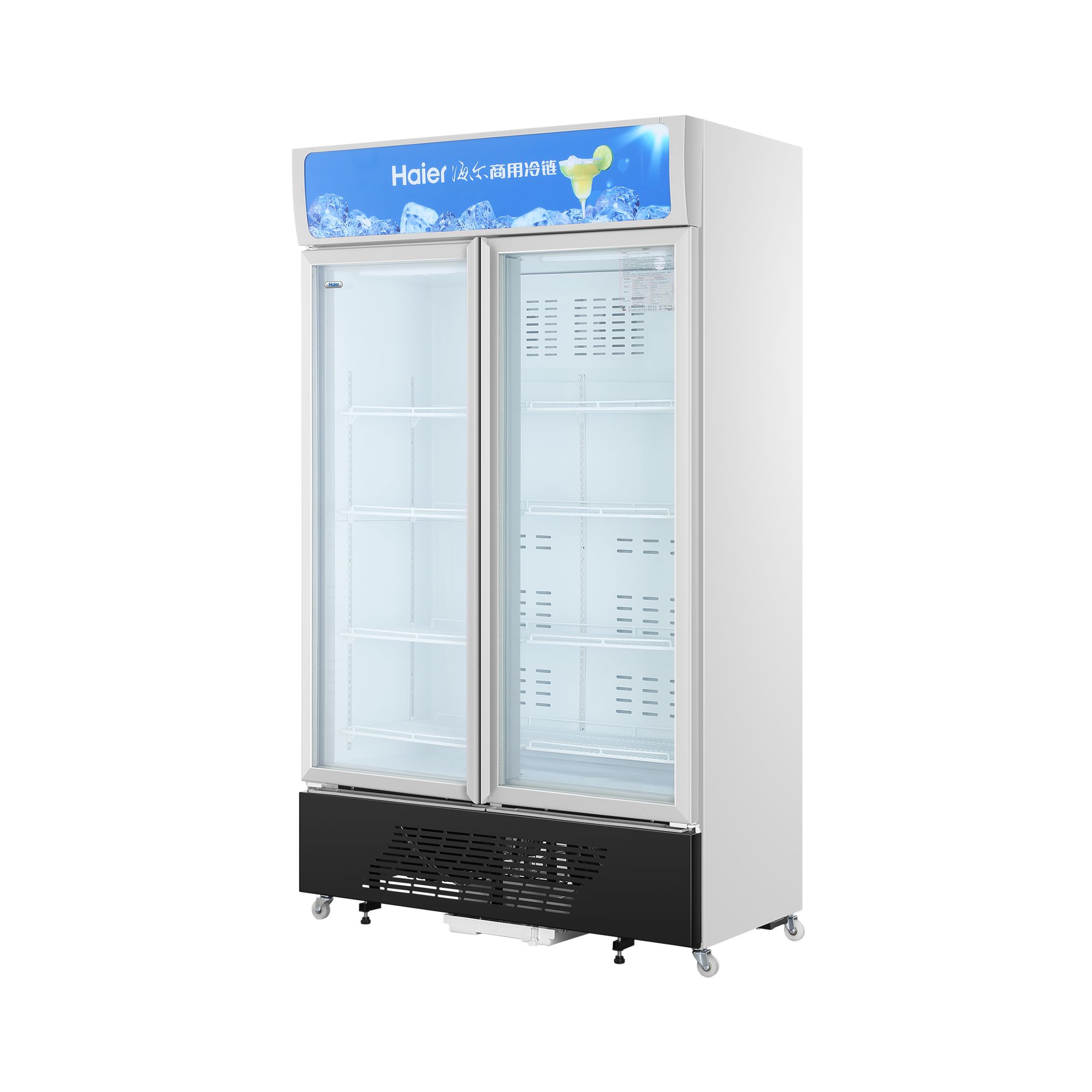 Haier SC-650HS vertical commercial double-door display cabinet, beverage refrigeration glass preservation cabinet details Picture