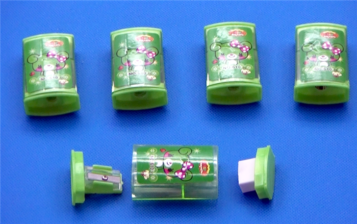 Plum blossom pvc bucket pencil sharpener detail image 1