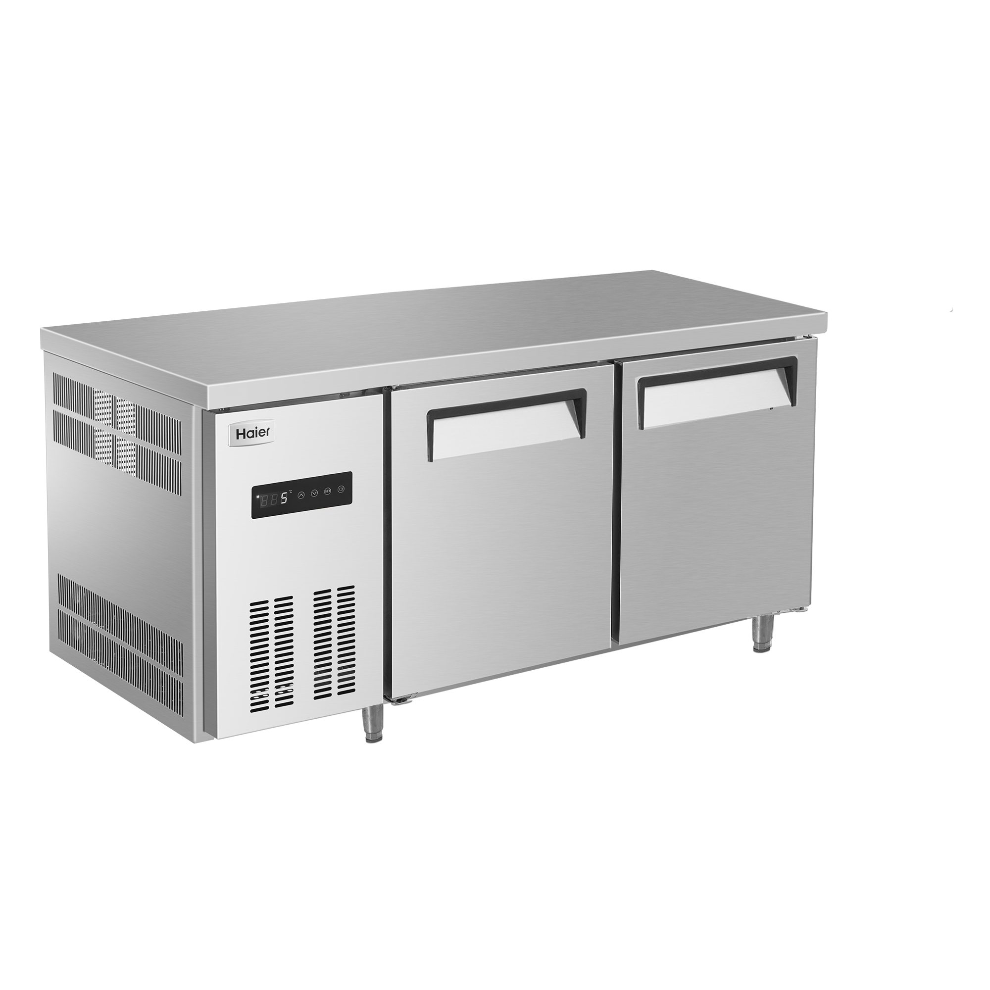 Haier/ Haier SPB-260C/D2 air circulation commercial workbench refrigeration cabinet workbench stainless steel operation table double-door freezer pic 2