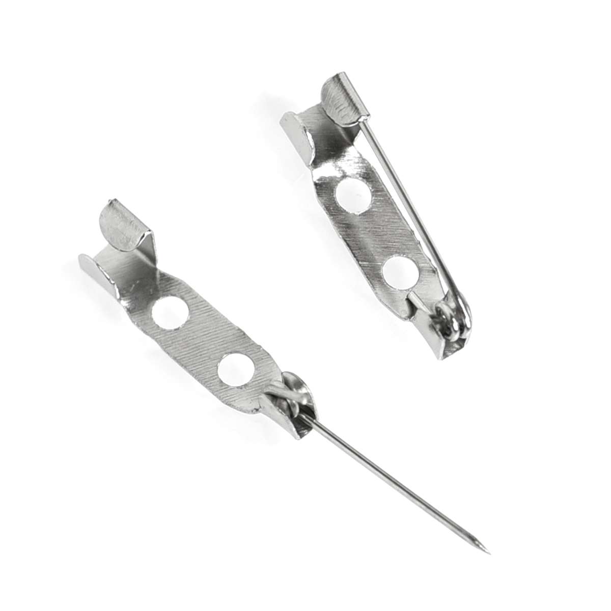 20mm一字简针，胸针，铁别针别针1000个1包diy胸针材料 安全扣胸针保险扣胸针 托胸花胸针不锈钢锁扣胸针托详情图2