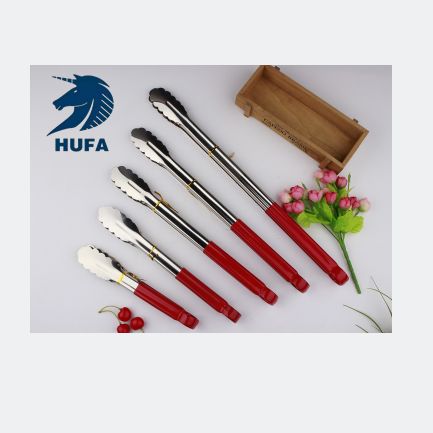 Non-magnetic red rubber clip, bright and heat-resistant stainless steel silicone food clip, sanding food clip, self-service pliers, bread clip