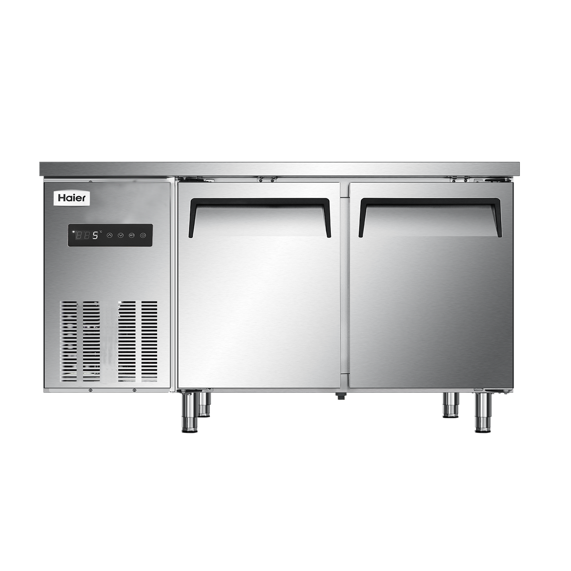 Haier/ Haier SPB-260C/D2 air circulation commercial workbench refrigeration cabinet workbench stainless steel operation table double-door freezer pic 1