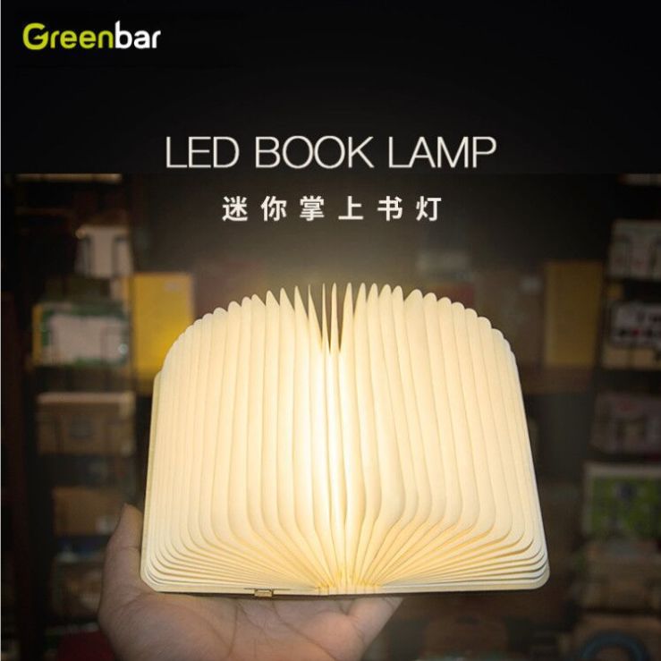 创意款便携led书灯新奇实用USB木质书灯摆件