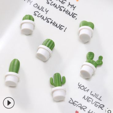 Green plant cactus refrigerator sticker Magnetic message post