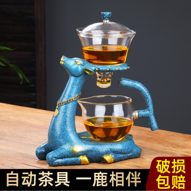 "Internet celebrity Yilu Companion Creative Glass Lazy Person's Fully semi-automatic tea Set. detail image 4