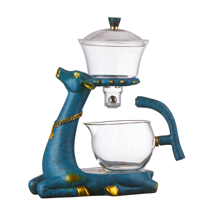 "Internet celebrity Yilu Companion Creative Glass Lazy Person's Fully semi-automatic tea Set. detail image 3