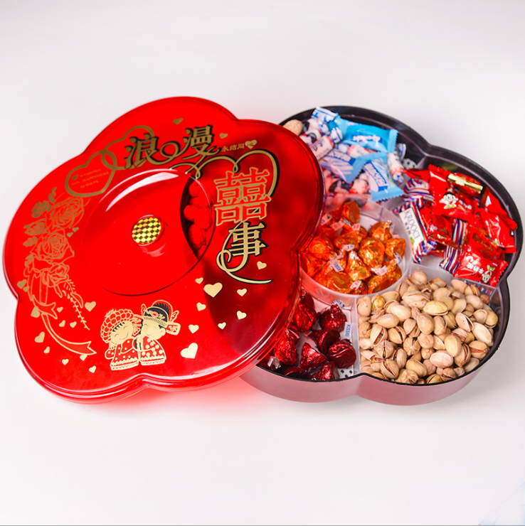 A wedding fruit, melon seed, peanut and candy plate detail image 3