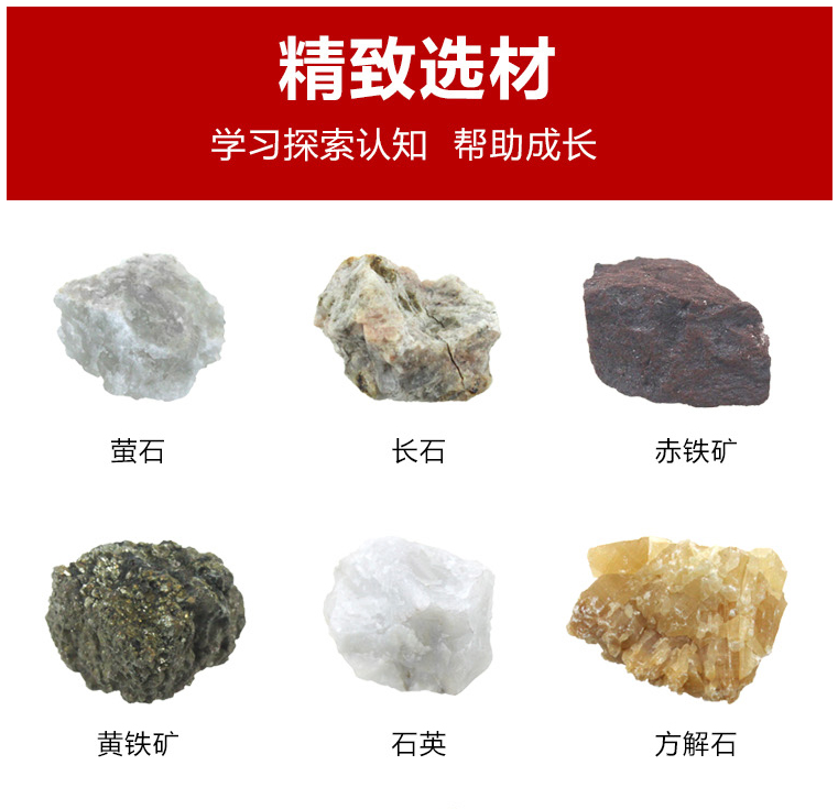 青华 QH4009-4 矿物晶体矿石标本盒 由15种天然矿石组成详情图4