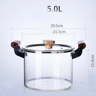 High borosilicate glass soup pot detail image 1
