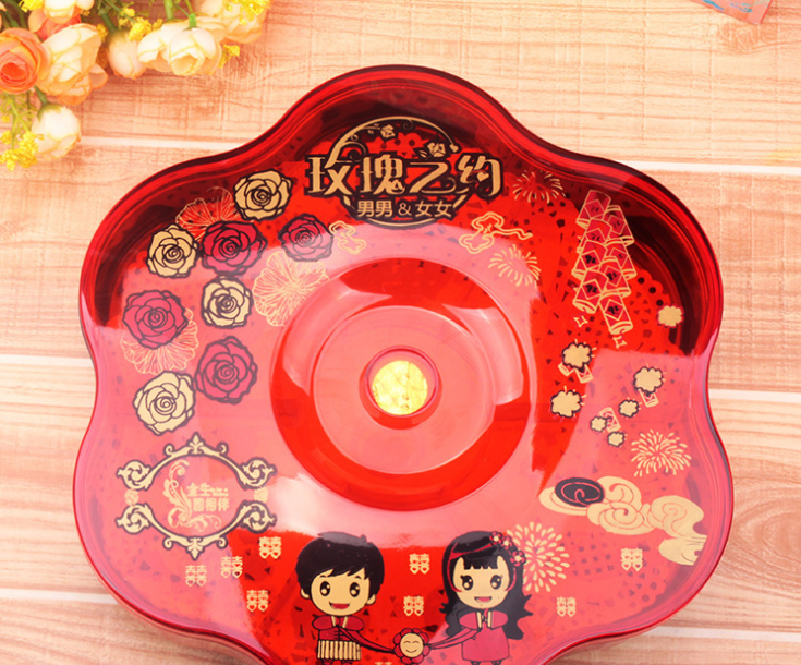 A wedding fruit, melon seed, peanut and candy plate detail image 2